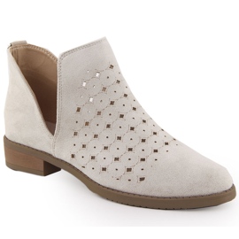 M. DASZYŃSKI Bottines femme en daim ajouré beige M.Daszyński SA62-102 5