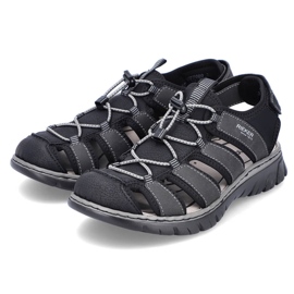 Rieker 26770-00 sandales intégrées noires confortables pour hommes 2