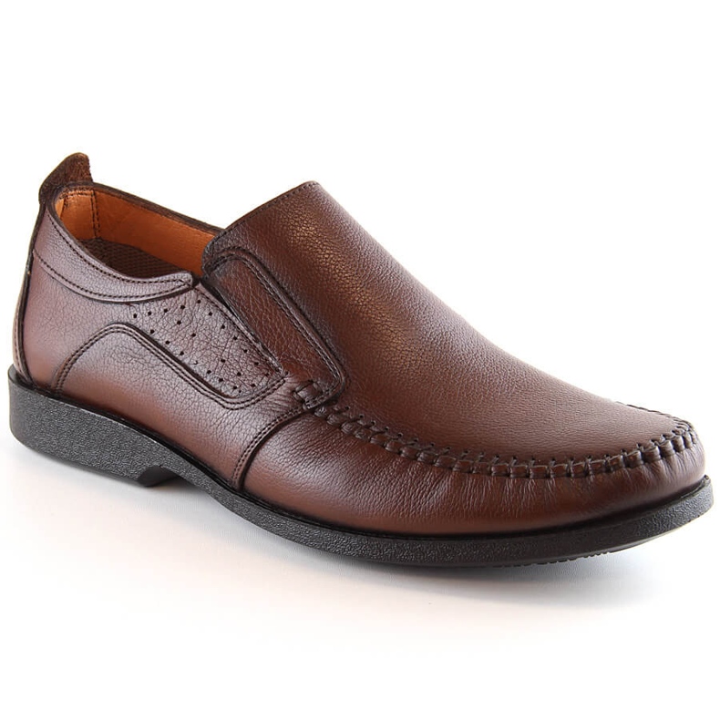 Mocassins homme en cuir confortables à enfiler marron T.Sokolski Sar W21-901 brun 2