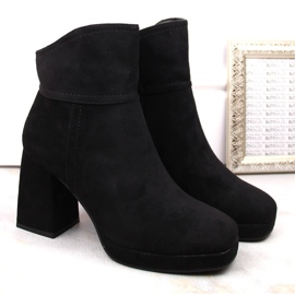 M. DASZYŃSKI Bottines isolées en daim noir à talon haut et plateforme, M.Daszyński MR2288-4 le noir 2