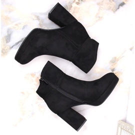 M. DASZYŃSKI Bottines isolées en daim noir à talon haut et plateforme, M.Daszyński MR2288-4 le noir 3