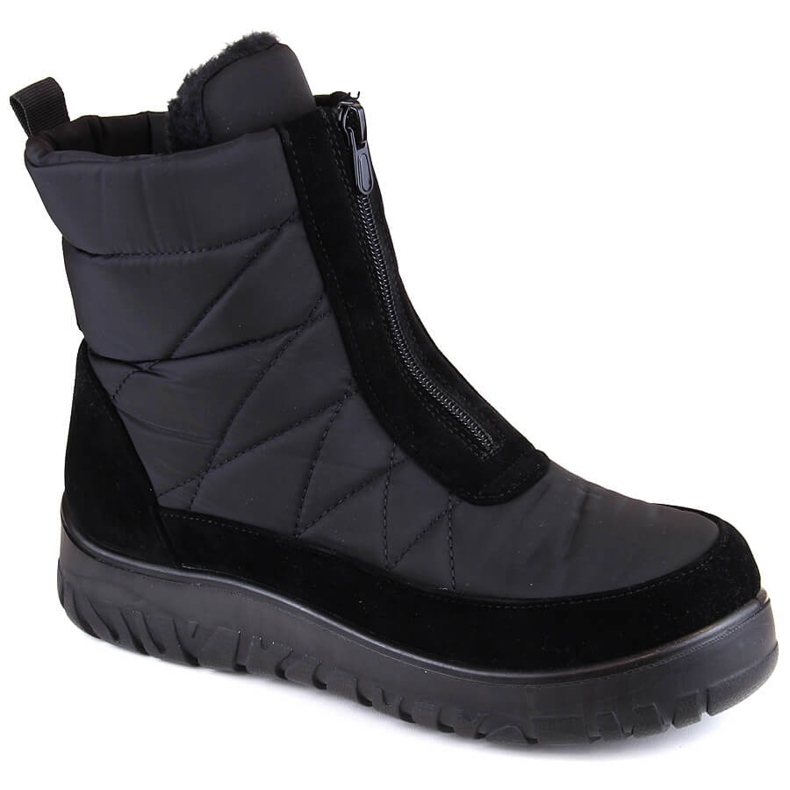 Bottes de neige isolées noires zippées pour femmes T.Sokolski Z23-348 le noir 1