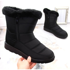 Bottes de neige isolées femme avec fourrure, noir Potocki PY16065 le noir 2