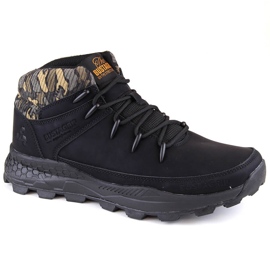 Bustagrip Chaussures de trekking montantes en cuir pour hommes, noires 2
