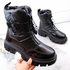 Noir Bottes de neige isolées à glissière pour femme Filippo DBT4960 1