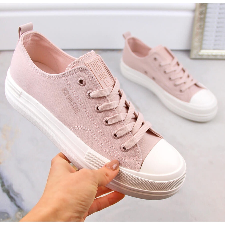 Baskets plateforme femme nude Big Star LL274970 rose 2
