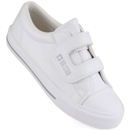 Baskets pour enfants en cuir écologique avec velcro, blanc Big Star LL374071 blanche 1