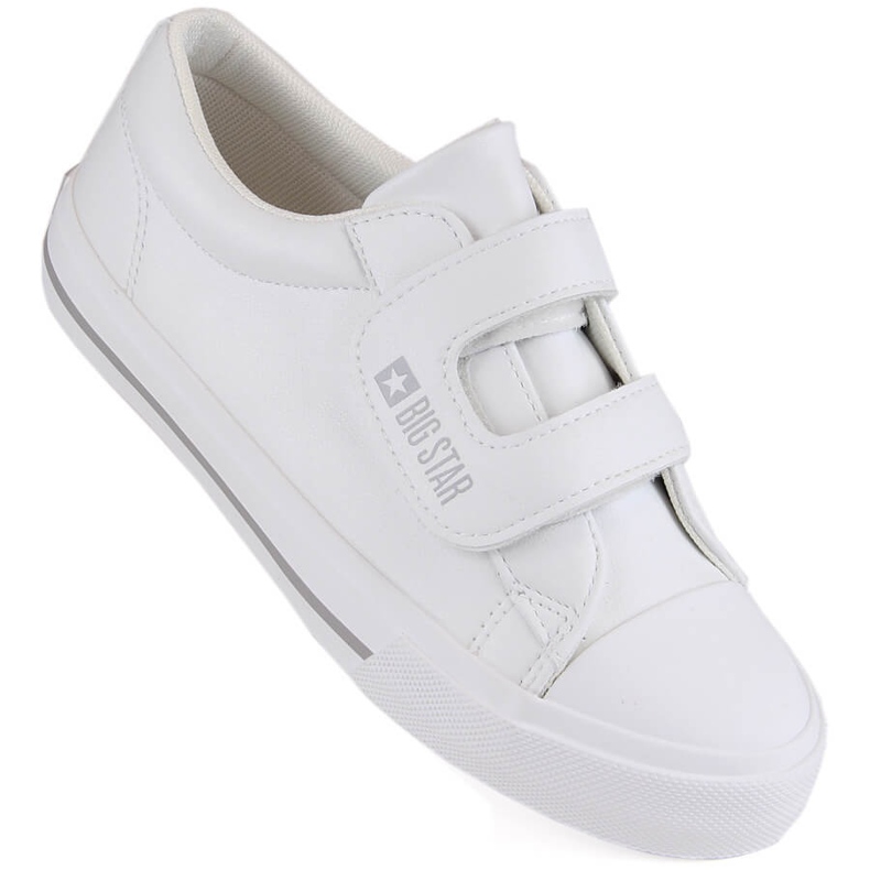 Baskets pour enfants en cuir écologique avec velcro, blanc Big Star LL374071 blanche 1