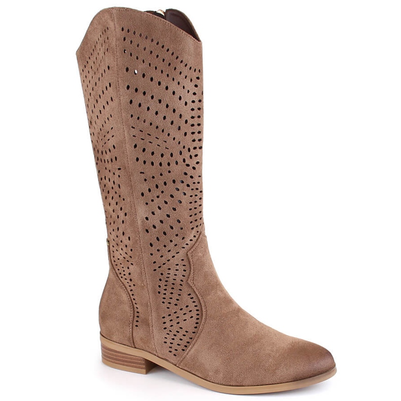 Bottines ajourées en daim pour femme, marron, Vinceza 58237 brun 1