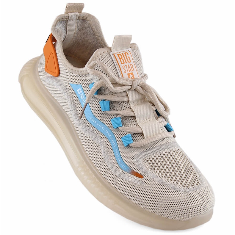 Chaussures de sport à enfiler pour hommes beiges Big Star NN174452 1 Chaussures de sport à enfiler pour hommes beiges Big Star NN174452 1