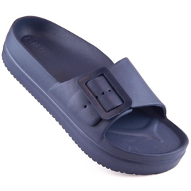 Chaussons plateforme en mousse à boucle pour femme, bleu marine Big Star NN274A665 1 Chaussons plateforme en mousse à boucle pour femme, bleu marine Big Star NN274A665 1