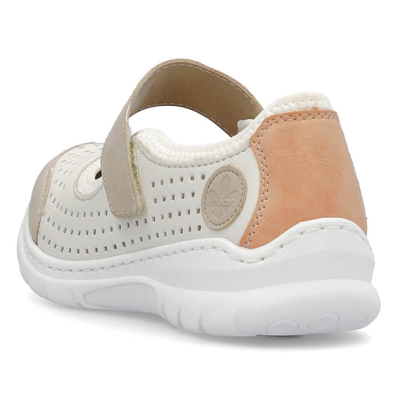 Chaussures ajourées confortables pour femmes avec velcro, beige Rieker L32B5-81 1