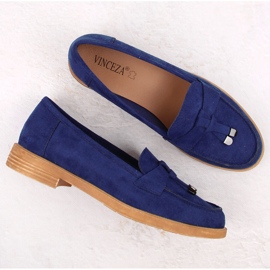 Chaussures à talons bas femme en daim Vinceza bleu 7
