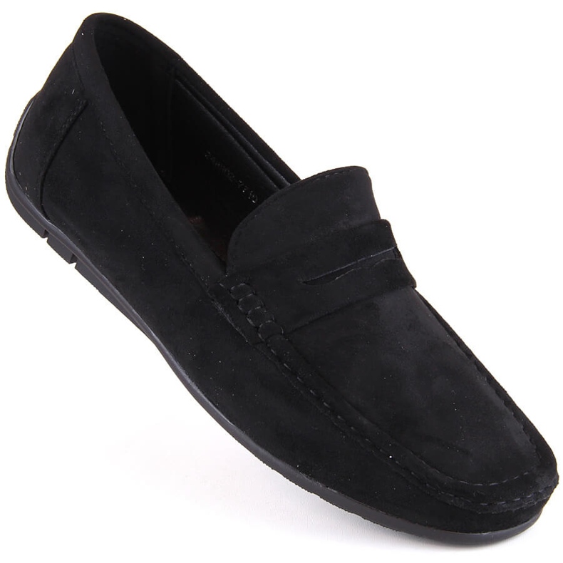 News Chaussures en daim, mocassins à enfiler pour hommes, noir Unisoft 7710 le noir 1
