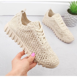 Chaussures de sport femme beiges à lacets T.Sokolski 1982 1