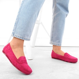 Mocassins confortables en daim pour femmes fuchsia Big Star NN274934 rose 3