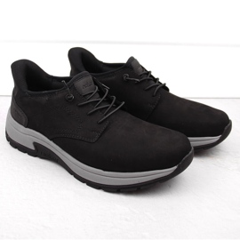 Chaussures noires en cuir confortables pour hommes Rieker 11050-00 le noir 1