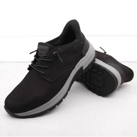 Chaussures noires en cuir confortables pour hommes Rieker 11050-00 2