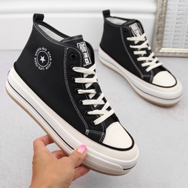 Baskets plateforme femme légèrement isolées noires Big Star OO274062 le noir 1