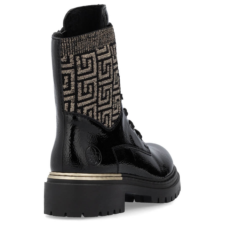 Bottines noires isolées confortables pour femmes Rieker 72607-00 1