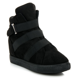 Baskets compensées noires le noir 1