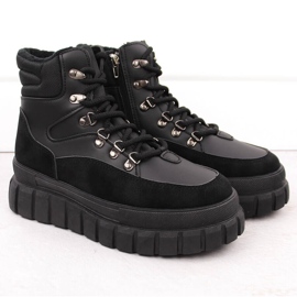 Bottines noires pour femmes à plateforme épaisse News 7928 2