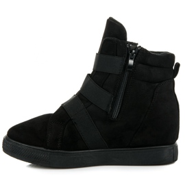 Baskets compensées noires le noir 2