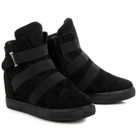 Baskets compensées noires le noir 4