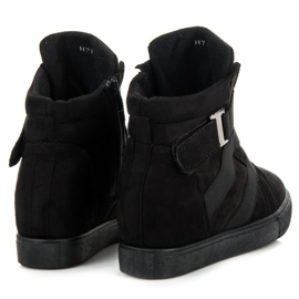 Baskets compensées noires le noir 3