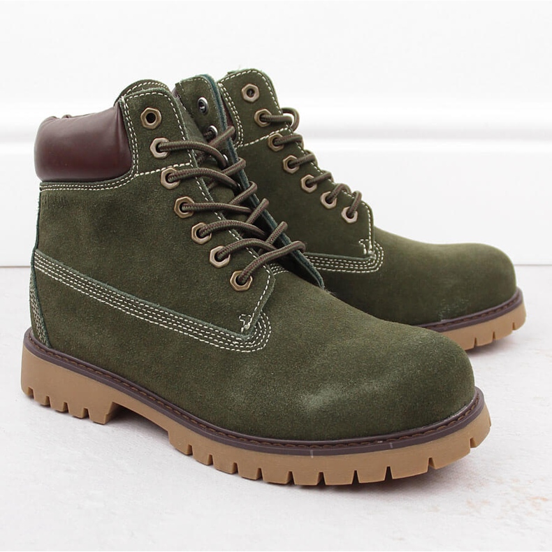 Boots homme en cuir suédé vert Big Star OO174139 1