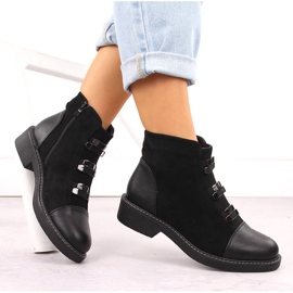 M. DASZYŃSKI Bottines noires isolées en daim pour femmes M.Daszyński SA252-4 le noir 4