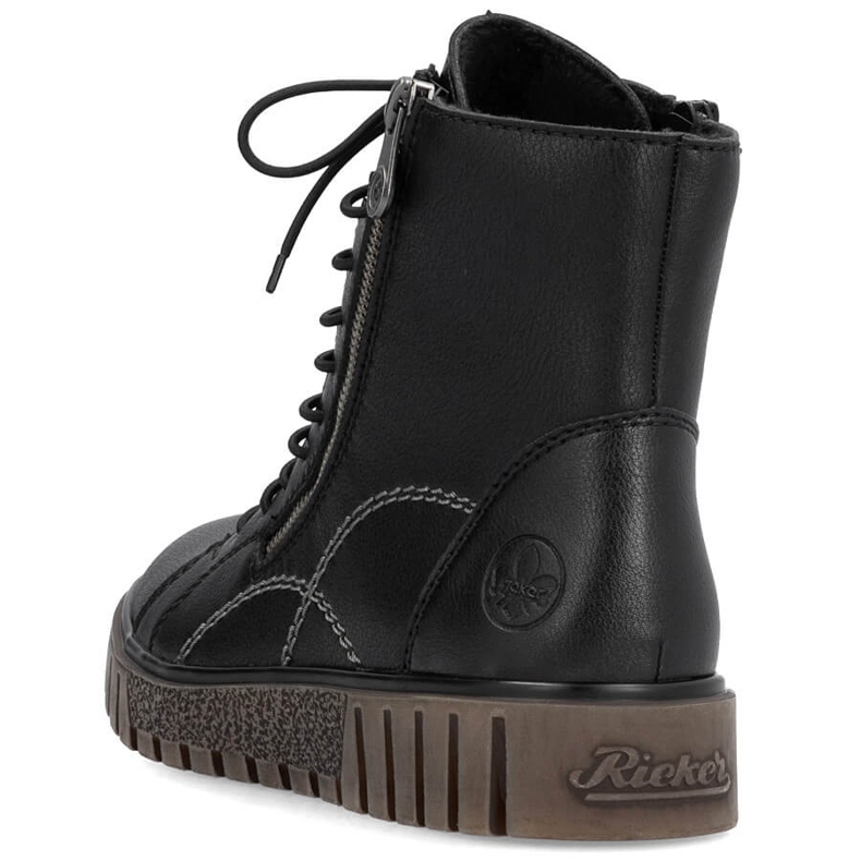 Bottines femme en cuir noir sur plateforme Rieker Y3410-00 le noir 1 Bottines femme en cuir noir sur plateforme Rieker Y3410-00 le noir 1