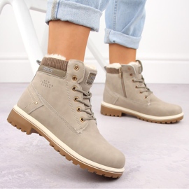 Bottines beiges pour femmes Potocki 97301 6