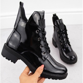 Vêtement de travail vernis noir pour femme Vinceza 58136 1