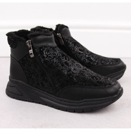 Bottines femme en cuir noir à fleurs T.Sokolski Z24-329 le noir 2