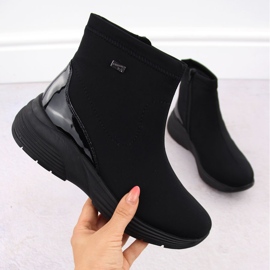 Bottines compensées noires imperméables pour femme Remonte D6677-03 le noir 8