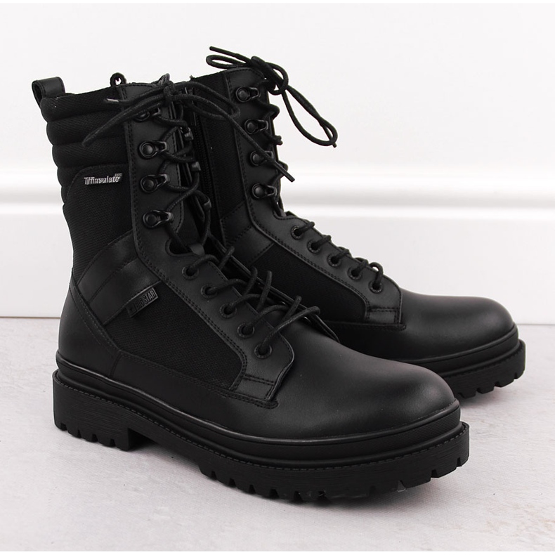 Boots noires homme en cuir imperméable Big Star OO174164 1