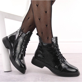 Bottines femme en cuir verni vert D&amp;A S.Barski Premium Collection LZ42-042 5