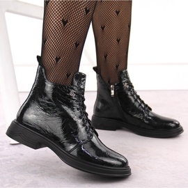 Bottines femme en cuir verni vert D&amp;A S.Barski Premium Collection LZ42-042 6
