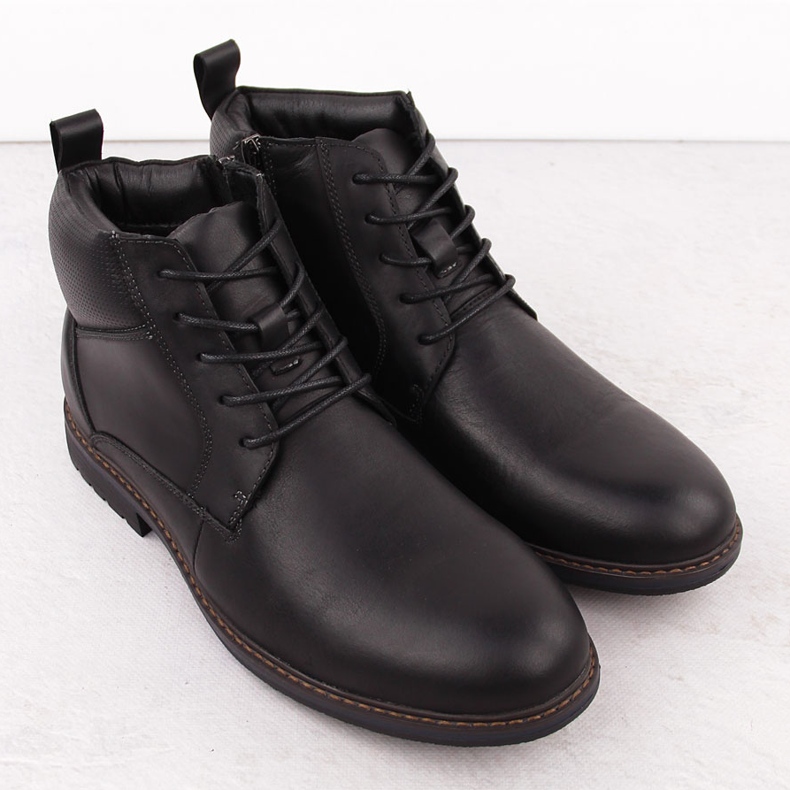 Bottines isolées en cuir pour hommes, noires, T.Sokolski Z24-81 le noir 1
