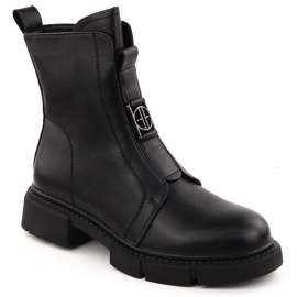 Bottines en cuir noir pour femme Filippo DBT6524 le noir 1