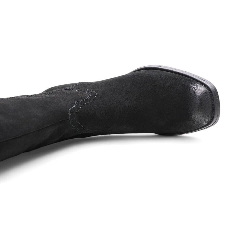 Bottes de cowboy noires en cuir pour femmes par Sergio Leone KZ268 1