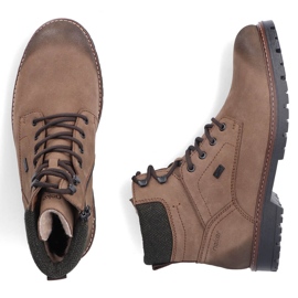 Bottes imperméables en cuir pour hommes, isolées marron Rieker F3612-24 brun 1 Bottes imperméables en cuir pour hommes, isolées marron Rieker F3612-24 brun 1