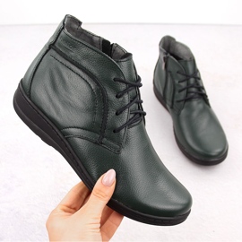 Bottines isolées en cuir, vert Helios 612-2 2