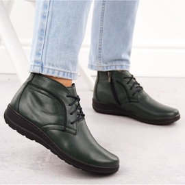 Bottines isolées en cuir, vert Helios 612-2 6
