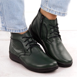 Bottines isolées en cuir, vert Helios 612-2 7