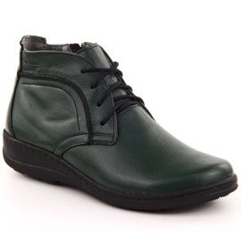 Bottines isolées en cuir, vert Helios 612-2 1