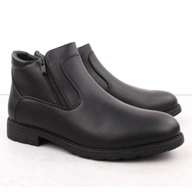 Atletico Bottes pour hommes, bottes Chelsea isolées, noires Style homme WS-002 1