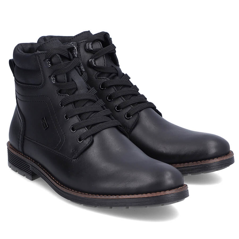 Bottines imperméables en cuir, chaussures isolées pour hommes, noir Rieker F4544-00 le noir 1