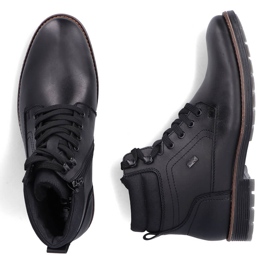Bottines imperméables en cuir, chaussures isolées pour hommes, noir Rieker F4544-00 le noir 2